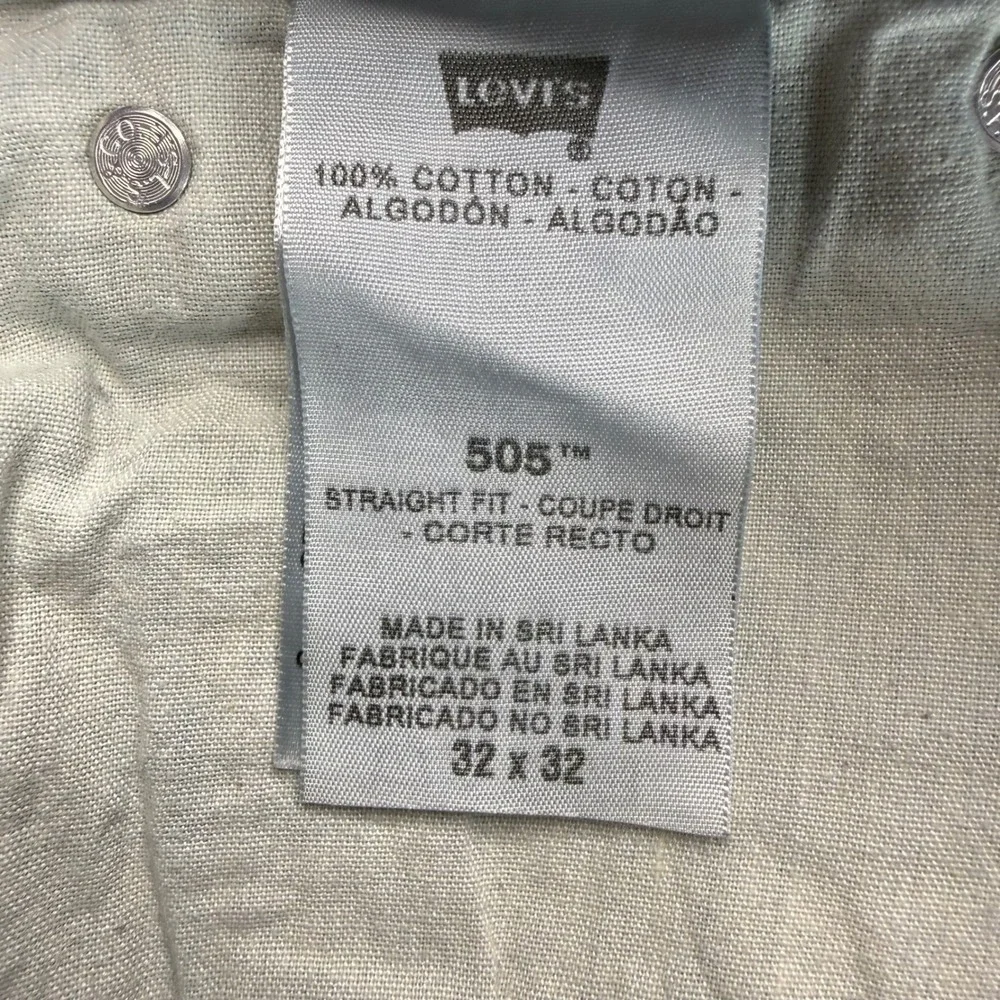 Levi Jeans Mens 32x32 Blue 505 Straight Fit Denim Classic Workwear Casual
